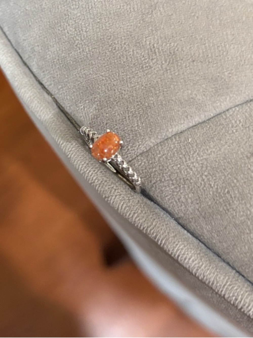 Sterling Silver Ring with Amber Stone